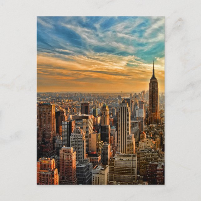 Gorgeous Sunset in Manhattan, New York City Postcard (Front)