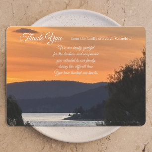 Gorgeous Sunset Sympathy Funeral Thank You Card