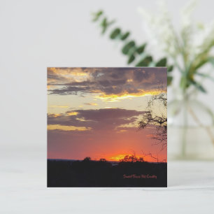 Gorgeous Sunset Texas Hill Country Flat Card