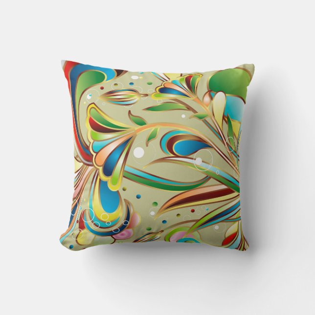 Gorgeous Swirling Flowers Cushion (Front)