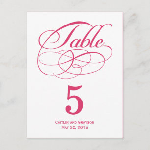 Gorgeous Swirls Wedding Table Number Card