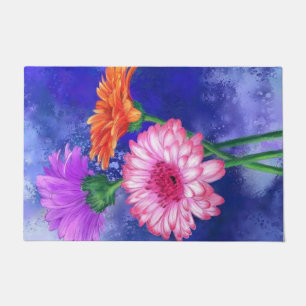 Gorgeous Three Colour Gerberas Doormat Painting