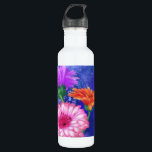 Gorgeous Three Colour Gerberas - Migned Art Drawin 710 Ml Water Bottle<br><div class="desc">Gorgeous Three Colour Gerberas</div>