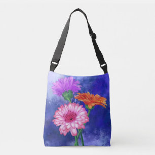 Gorgeous Three Colour Gerberas - Migned Art Drawin Crossbody Bag