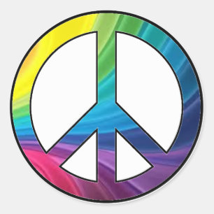 Gorgeous Tie Dye inspired Peace sign -Sticker Classic Round Sticker