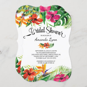Gorgeous Tropical Flower Bridal Shower Invitation