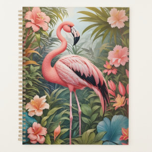 Gorgeous Tropical Pink Flamingo Bird Planner