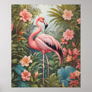 Gorgeous Tropical Pink Flamingo Bird Poster