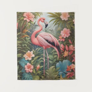 Gorgeous Tropical Pink Flamingo Bird Tapestry