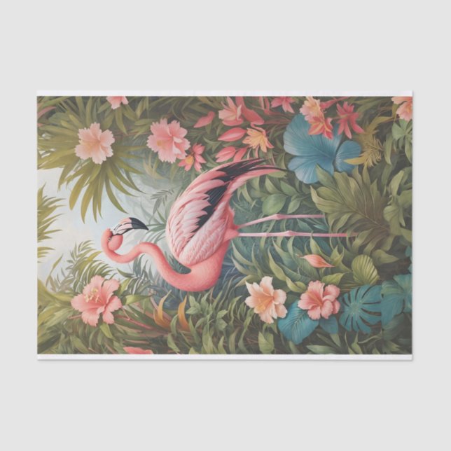 Gorgeous Tropical Pink Flamingo Bird Tissue Paper (Front)