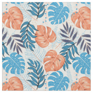 Gorgeous Tropical Print in Pink and Teal Fabric