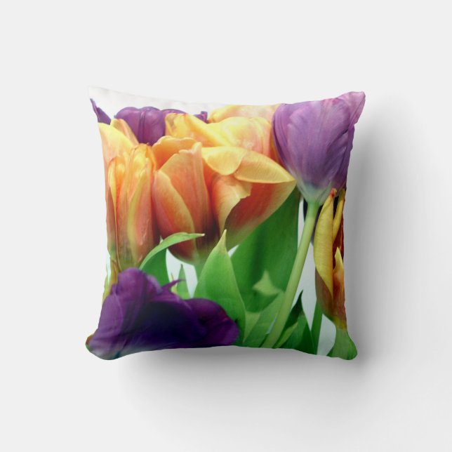 Gorgeous Tulips Bouquet Cushion (Front)