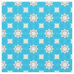Gorgeous turquoise blue with geometric pattern fabric