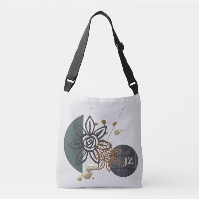 Gorgeous Unique Personalised Floral Tote Bag  (Front)