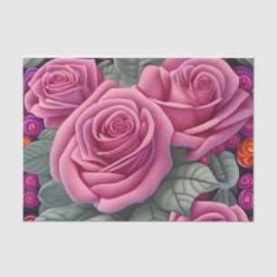 Gorgeous Victorian Pastel Pink Rose Print Tissue Paper