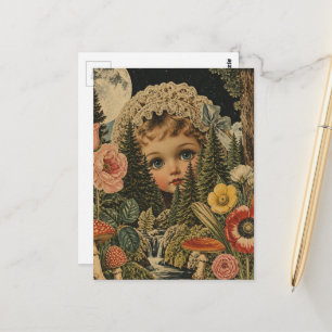 Gorgeous Vintage Doll Collage Postcard