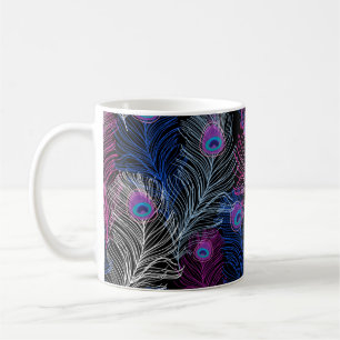 Gorgeous Vintage pattern of peacock feathers on a  Coffee Mug