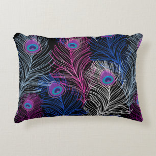 Gorgeous Vintage pattern of peacock feathers on a  Decorative Cushion