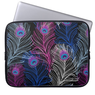 Gorgeous Vintage pattern of peacock feathers on a Laptop Sleeve