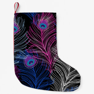 Gorgeous Vintage pattern of peacock feathers on a  Small Christmas Stocking