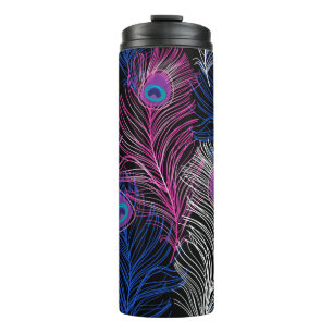 Gorgeous Vintage pattern of peacock feathers on a Thermal Tumbler