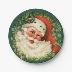Gorgeous Vintage Santa Claus Image Paper Plate