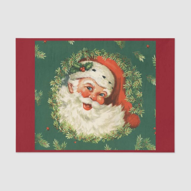 Gorgeous Vintage Santa Claus Image Tissue Paper (Front)