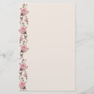 Gorgeous Vintage Soft Romantic Pink Roses Stationery