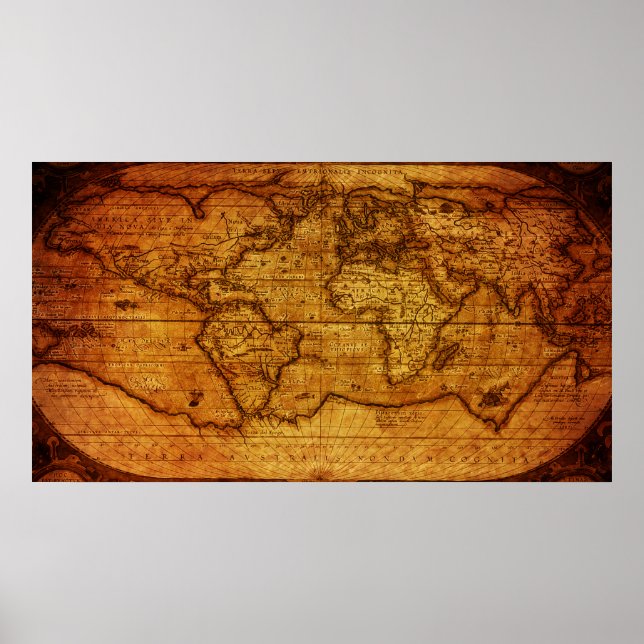 Gorgeous Vintage World Map Poster (Front)