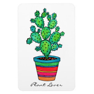 Gorgeous Watercolor Cactus In Beautiful Pot Magnet