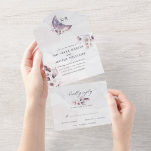 gorgeous watercolor fall floral (no ENV needed) All In One Invitation