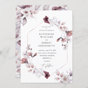 gorgeous watercolor fall floral Wedding Invitation