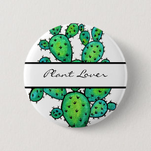 Gorgeous Watercolor Prickly Cactus 6 Cm Round Badge