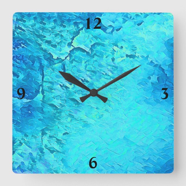 Gorgeous Watercolor Tropical Ocean Theme  Square Wall Clock (Front)