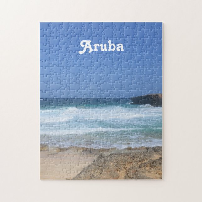 Gorgeous Waves Crashing in Aruba Jigsaw Puzzle (Vertical)