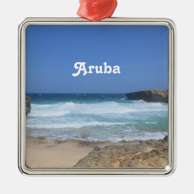 Gorgeous Waves Crashing in Aruba Metal Ornament (Front)