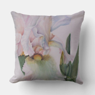 GORGEOUS WHITE IRIS FLOWER PATIO CUSHION