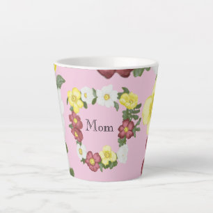 Gorgeous Wild Rose editable Latte Mug