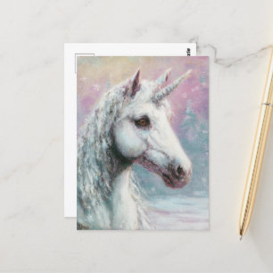 Gorgeous Winter Unicorn Postcard