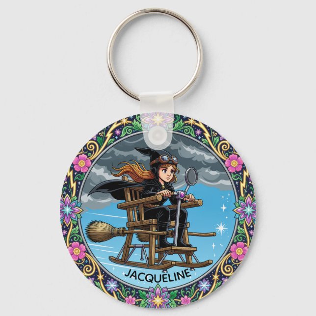 Gorgeous Witch Aviator Key Ring (Front)