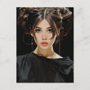Gorgeous Woman in Black Postcard