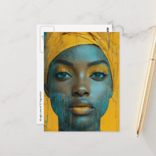 Gorgeous Woman Wearing Yellow Postcard