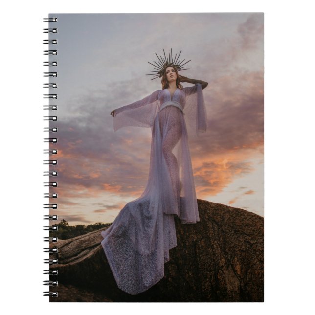 gorgeous women standing on rocks spiral note book  (Front)
