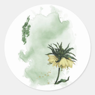 gorgeous yellow imperial crown flower classic round sticker