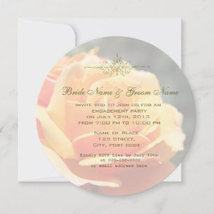 Gorgeous yellow rose flower engagement party invitation