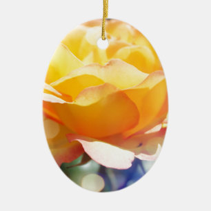 Gorgeous yellow rose flower. Floral photography. Ceramic Ornament