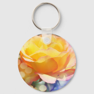 Gorgeous yellow rose flower. Floral photography. Key Ring