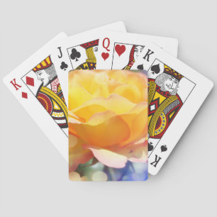 Gorgeous yellow rose flower. Floral photography. Playing Cards