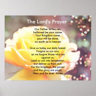 Gorgeous yellow rose flower, The Lord's Prayer Poster