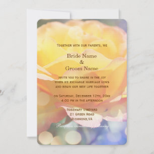 Gorgeous yellow rose flower wedding invitations. invitation